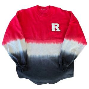 Women's Rutgers Scarlet Knights Tie Dye Striped Long Sleeve Shirt / M L
